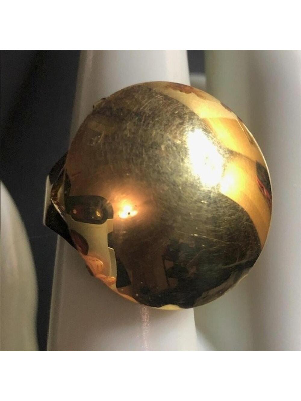 9329 Technibond Italy Vermeil 925 Dome Statement Ring Adjustable size 9.2gr
